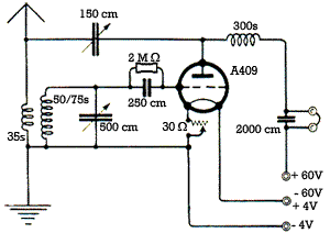 schéma du montage Audion a reaction capacitive