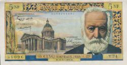 billet de 5 francs V. Hugo - 1959/1966
